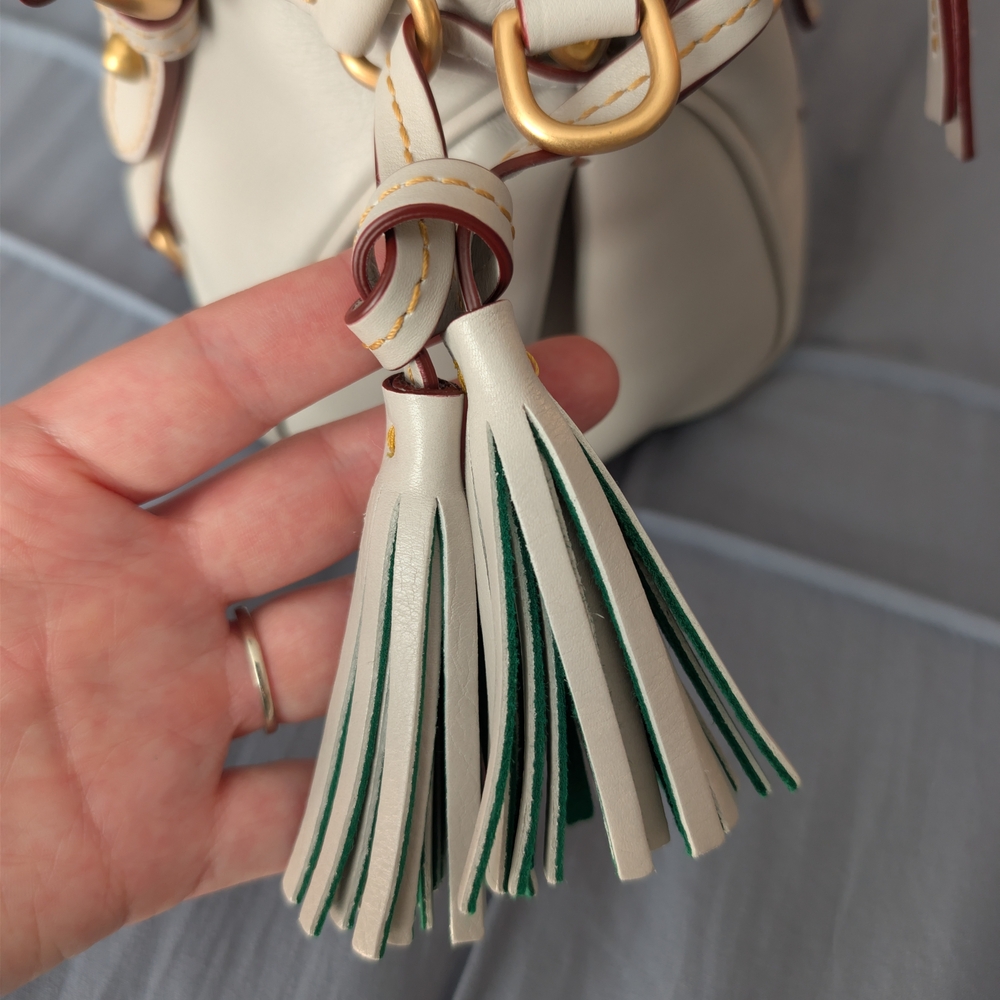 Dooney & Bourke Florentine Leather Micro Satchel In Ecru NWOT - Picture 6 of 7